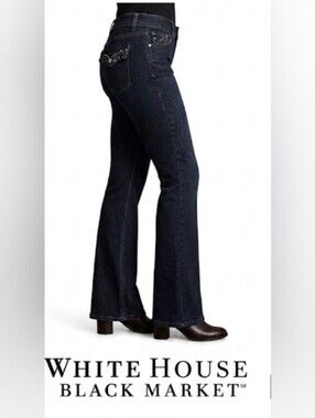 2011 WHBM Black Noir Beaded Bling & Embroidery Jeans!